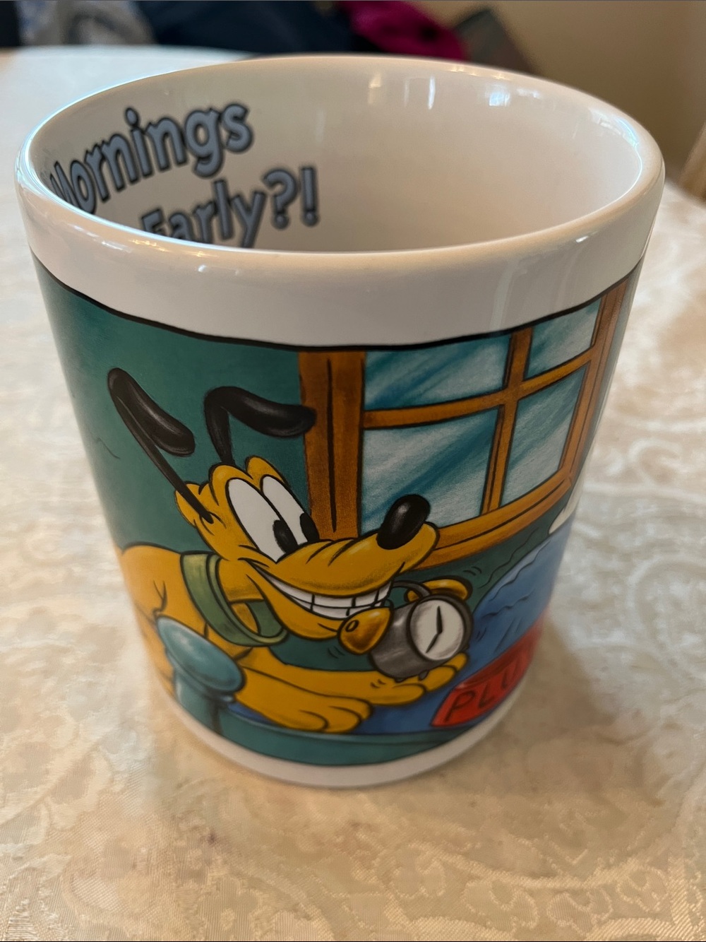 Disney Pluto Ceramic Mug - Yellow, Black, Blue Vintage XL in EUC!